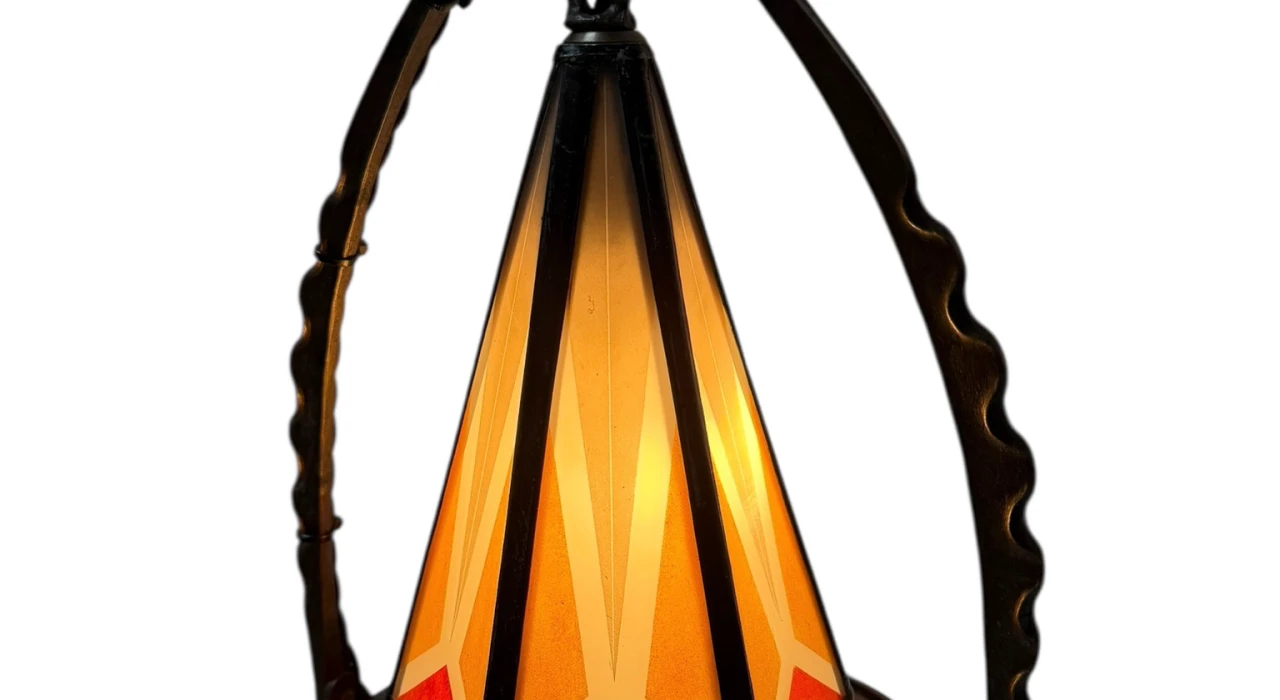 Art Deco Amsterdamse School Table Lamp by Amsterdamsche Kunstsmederij, 1920s